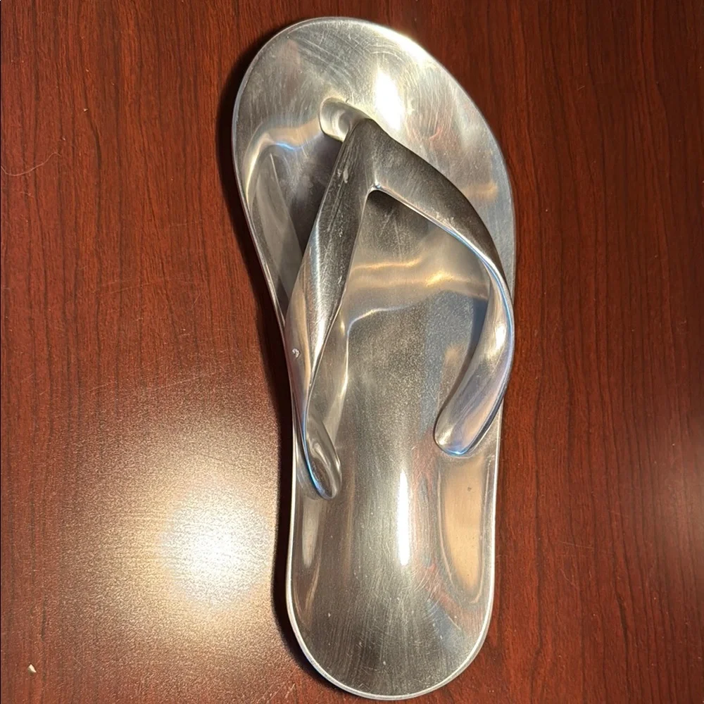 Vintage Solid Aluminum Flip Flop Sandal Dish Trinket tray Unique